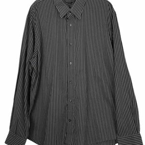 Express Design Studio Black Dress Shirt with Pinstripes